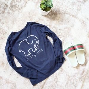 Navy blue ivory Ella long T size Small